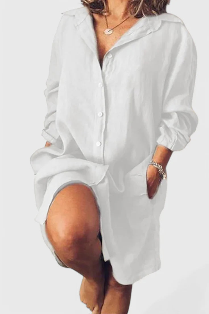 Marlene Vestido Camisa de Lino Longline