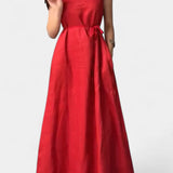 Rosetta Vestido Suave sin Mangas con Lazo Ajustable