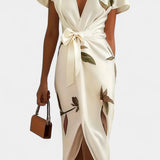 Dhalia Vestido con Estampado de Hojas