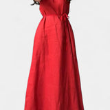 Rosetta Vestido Suave sin Mangas con Lazo Ajustable