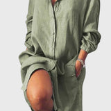 Marlene Vestido Camisa de Lino Longline