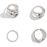Juego de Anillos de Metal de 4 Piezas