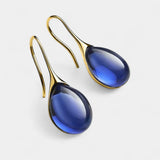 Pendientes de Gota de Cristal en Oro y Plata