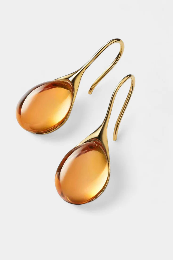 Pendientes de Gota de Cristal en Oro y Plata