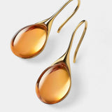 Pendientes de Gota de Cristal en Oro y Plata