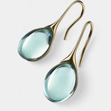 Pendientes de Gota de Cristal en Oro y Plata