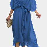 Luisa Vestido Largo con Escote en V y Corte Flowy