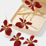 Set de Accesorios Florales: Pulsera + Pendientes + Anillos