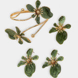 Set de Accesorios Florales: Pulsera + Pendientes + Anillos