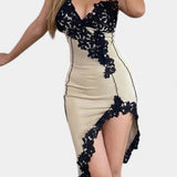 Diana Vestido Midi de Panel de Encaje Asimétrico