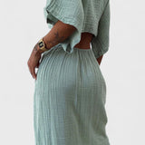 Myra Vestido Fluido con Lazo Frontal y Cut-Outs