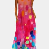 Enna Vestido Colorido Sin Mangas con Escote en V