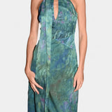 Moana Vestido en Chiffon con Estampado Inspirado en Monet