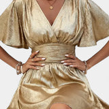 Adalee Vestido de Dama con Escote en V y Cintura Cruzada