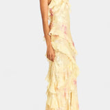 Fawn Vestido Maxi con Volantes Florales