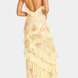 Fawn Vestido Maxi con Volantes Florales