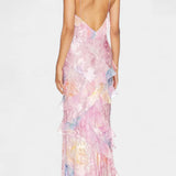 Fawn Vestido Maxi con Volantes Florales