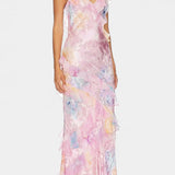 Fawn Vestido Maxi con Volantes Florales