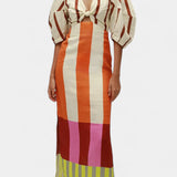 Alison Vestido Suave con Escote Frontal y Mangas Abullonadas