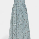 Amara Vestido Maxi Floral con Escote en V y Mangas Aladas