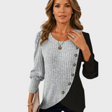 Kaia Elegante Camisa De Punto Con Botones De Manga Larga