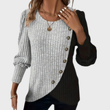 Kaia Elegante Camisa De Punto Con Botones De Manga Larga