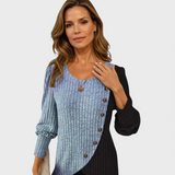 Kaia Elegante Camisa De Punto Con Botones De Manga Larga