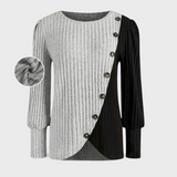 Kaia Elegante Camisa De Punto Con Botones De Manga Larga