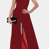 Nadia Mono Elegante sin Mangas con Transparencia Frontal