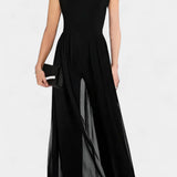 Nadia Mono Elegante sin Mangas con Transparencia Frontal