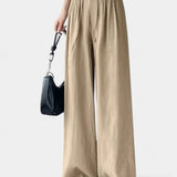 Ilyana Pantalones de Cintura Alta y Pierna Ancha