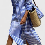 Sherlyn Vestido Camisero de Rayas con Estilo Atemporal