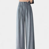 Ilyana Pantalones de Cintura Alta y Pierna Ancha