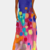 Enna Vestido Colorido Sin Mangas con Escote en V