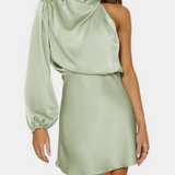 Mara Vestido Mini Drapado de Un Hombro