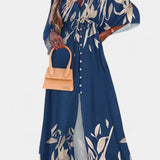 Joelle Vestido Maxi Arcoíris con Escote en V y Manga Murciélago