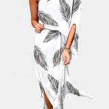 Carlena Vestido de Un Hombro con Estampado Romántico