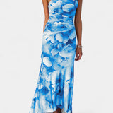 Abigail Vestido Largo de Floral con Una Sola Manga