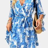 Besa Vestido Mini Floral Impreso con Silueta Fluida