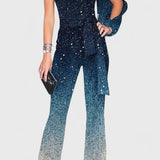 Cintia Mono Asimétrico con Brillos Degradados