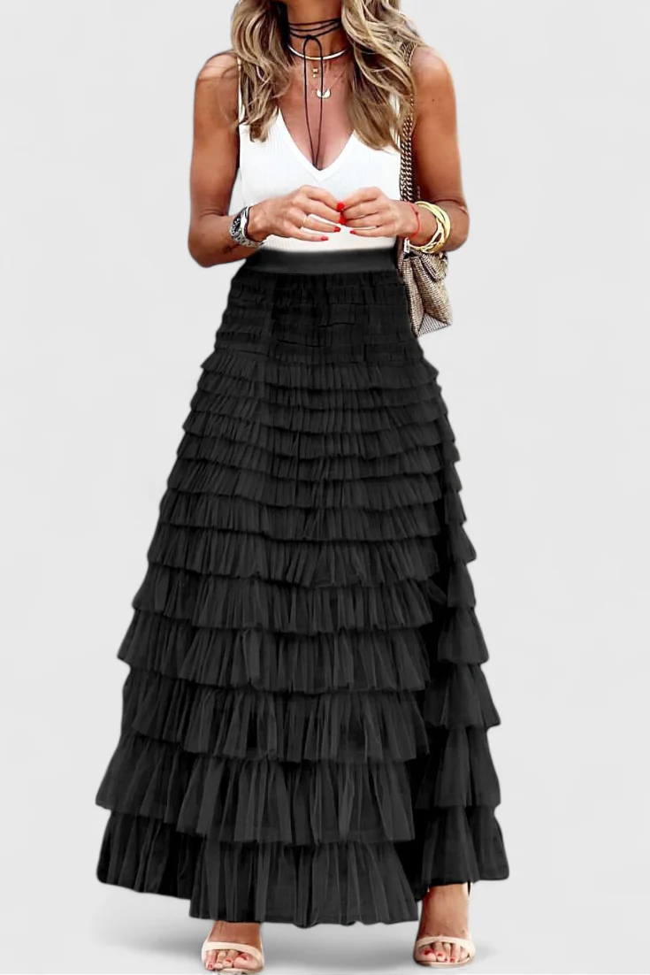 Capucine Falda Larga de Tul Vintage