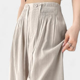 Ilyana Pantalones de Cintura Alta y Pierna Ancha