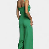 Prescillia Mono con Tirantes de Espagueti y Pierna con Abertura