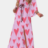 Joelle Vestido Maxi Arcoíris con Escote en V y Manga Murciélago