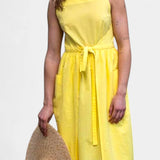 Dezi Vestido Largo Sin Tirantes con Cordones Laterales Ajustables