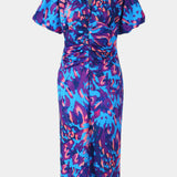 Wibia Vestido Estampado con Fruncido Central y Mangas Volumen