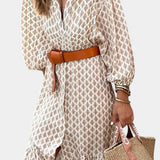 Antonia Vestido Midi con Cintura Ajustable y Botones