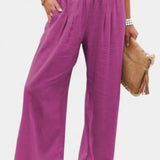 Lexia Pantalón de Algodón y Lino con Corte Fluido y Elegancia Natural