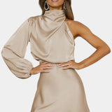 Mara Vestido Mini Drapado de Un Hombro