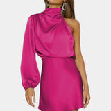 Mara Vestido Mini Drapado de Un Hombro